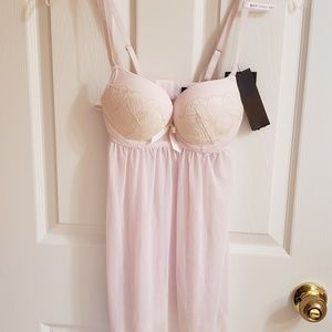 Soft Pink Lace Baby Doll Lingerie